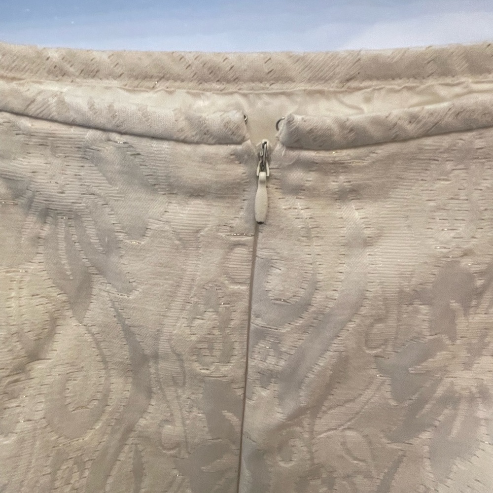 Nipon Boutique Ivory Textured Pencil Skirt Size 14 - Picture 3 of 5